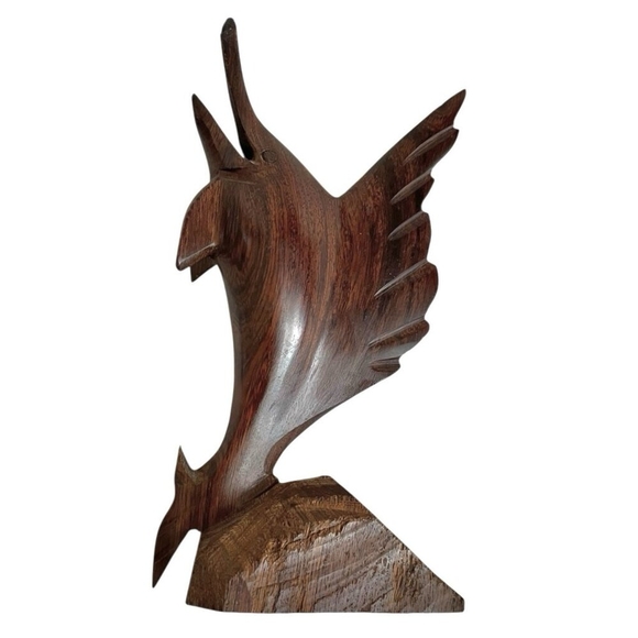 Vintage Ironwood Figurine Wooden Hand-Carved Swordfish Marlin Statue - Picture 4 of 6